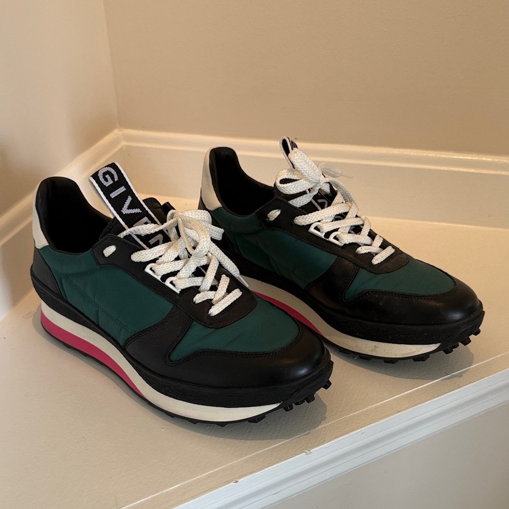 Givenchy Men's Black, Green, and Pink Sneakers